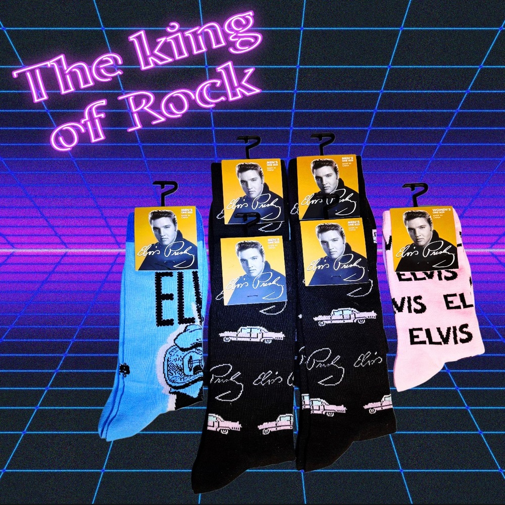 NWT - ELVIS PRESLEY Men’s/Women’s Socks, (6 Pairs)